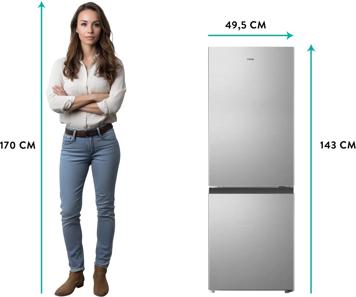Etna KCV343RVS Koel/vriescombinatie 175L - RVS - 39 dB