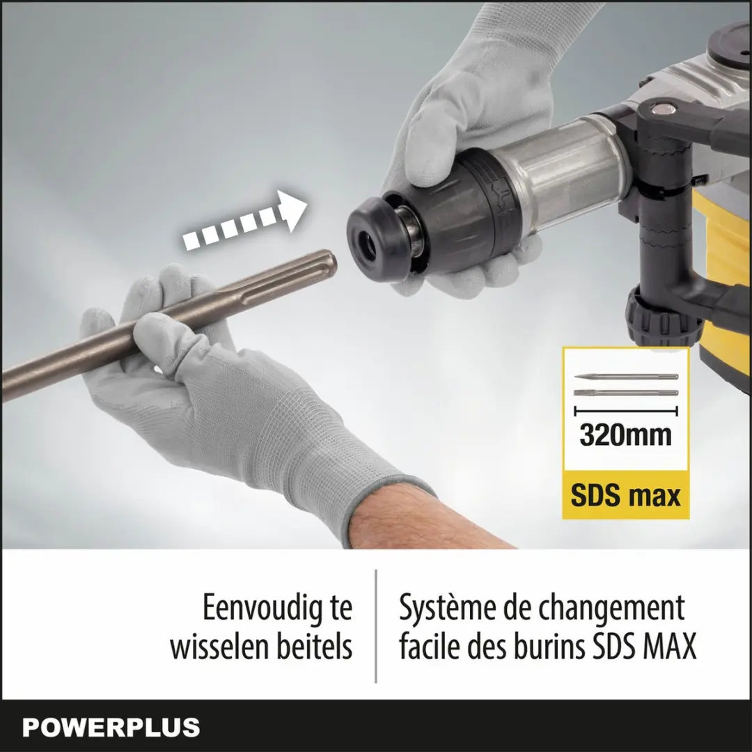 Powerplus POWX11832 Elektrische Breekhamer 1300W - 25 Joule - SDS Max