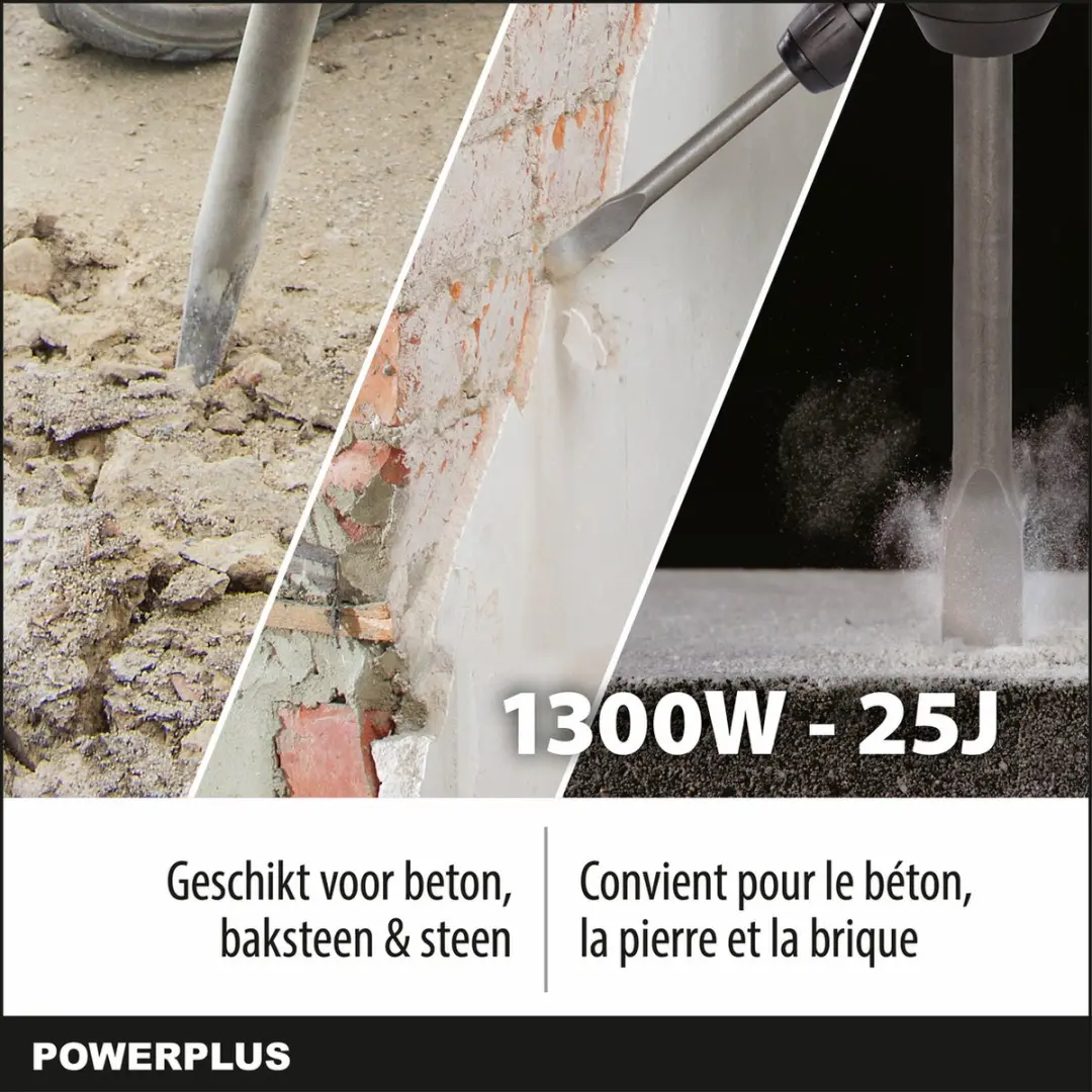 Powerplus POWX11832 Elektrische Breekhamer 1300W - 25 Joule - SDS Max