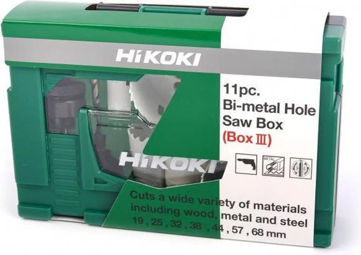 Hikoki Gatzagenset 11-delig - Hout/Metalen gaten - afbeelding 6 van 6