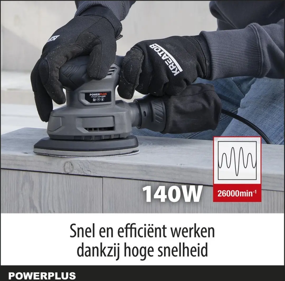 Powerplus POWE40020 Handpalmschuurmachine 140W - 5 Schuurbladen