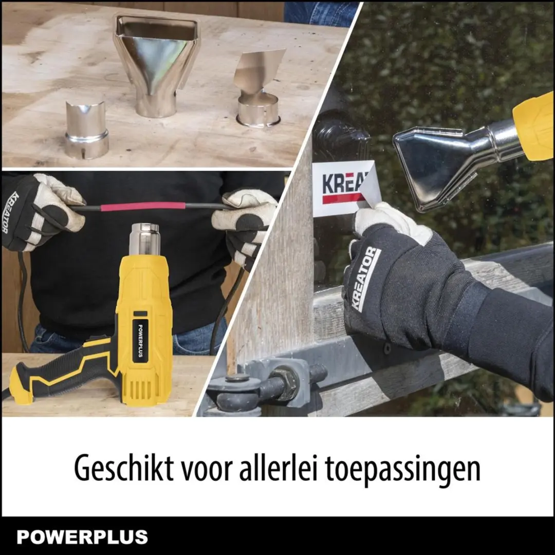 Powerplus POWX1015 Warmtepistool 2000W - 3 Mondstukken