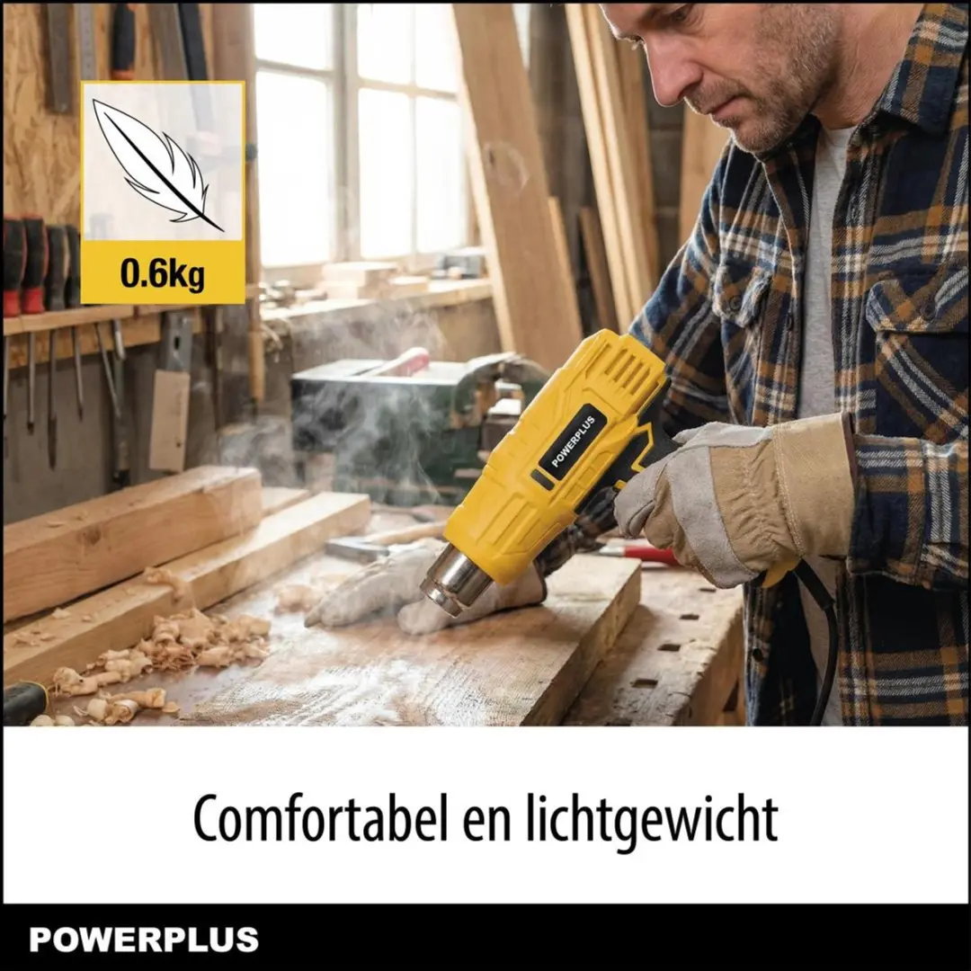 Powerplus POWX1015 Warmtepistool 2000W - 3 Mondstukken