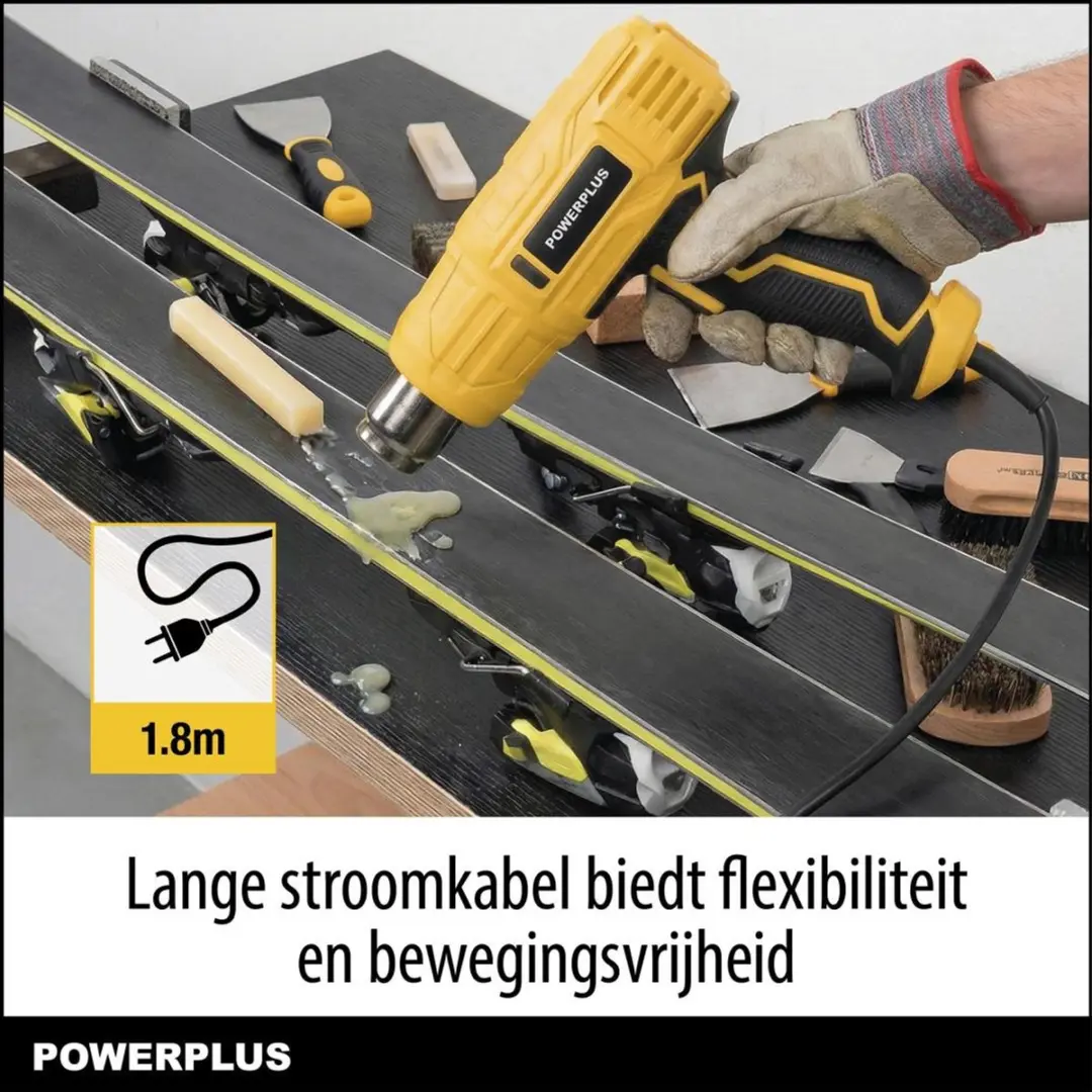 Powerplus POWX1015 Warmtepistool 2000W - 3 Mondstukken - afbeelding 6 van 6