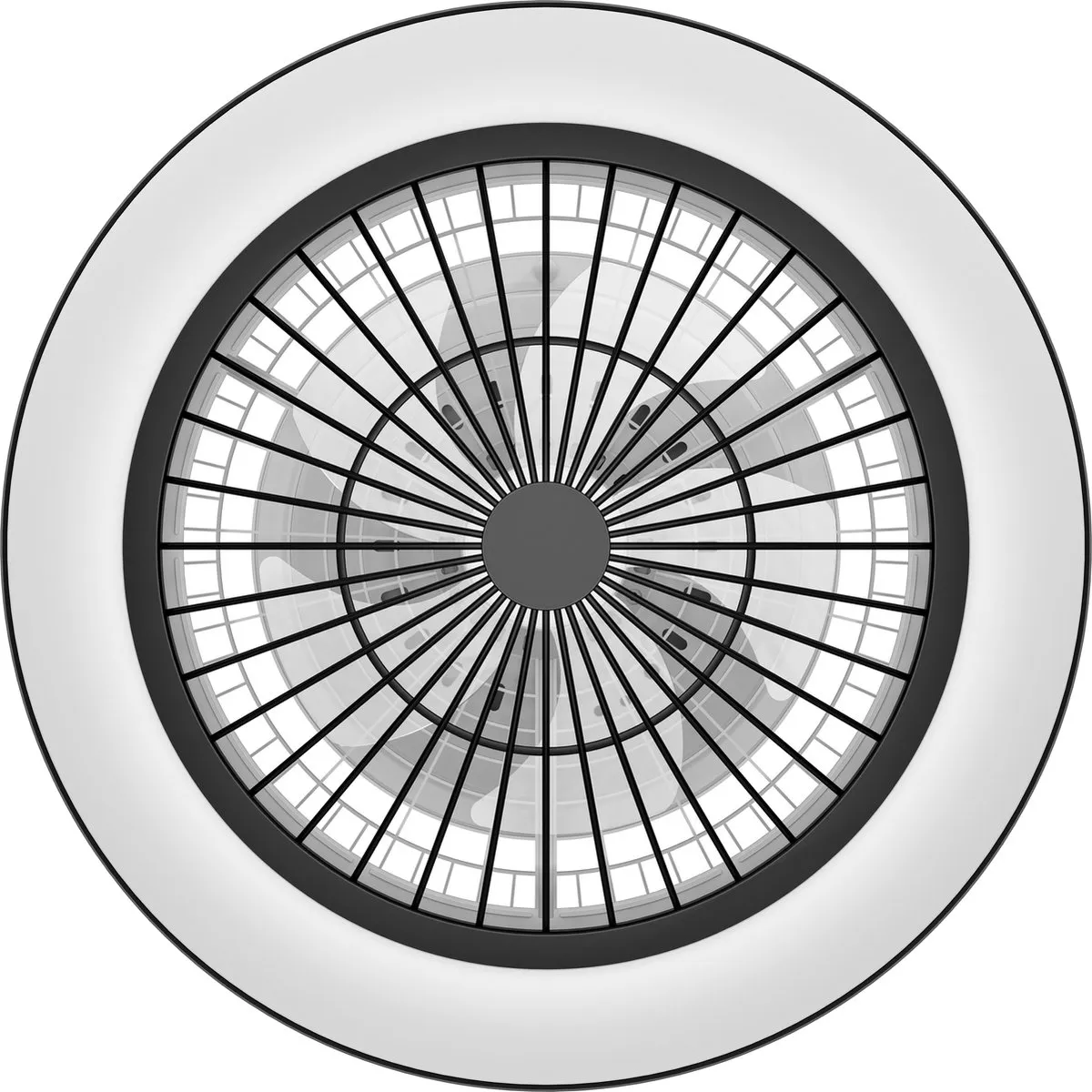 Eglo Sazan Plafondlamp met Ventilator 54,8cm - Wit/Zwart