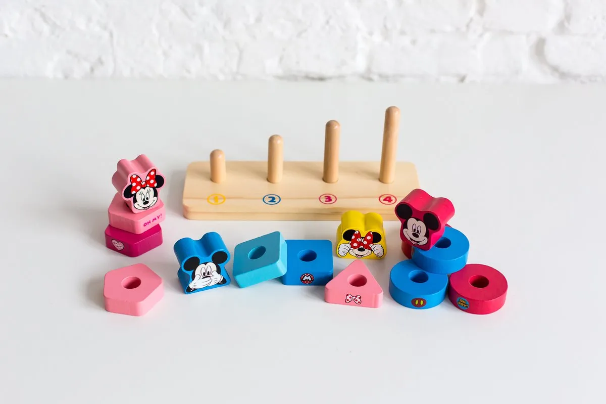Disney Houten Tel- en Stapelspel TY022 - Multicolor