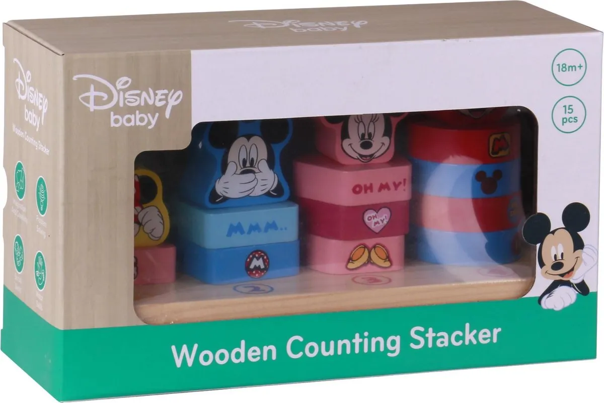 Disney Houten Tel- en Stapelspel TY022 - Multicolor