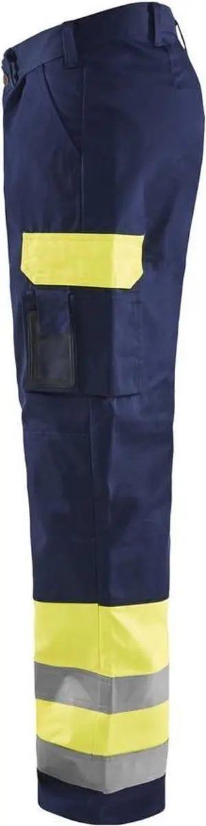 Blåkläder Werkbroek 1584-1860 High Vis Geel/Marineblauw - Maat 58