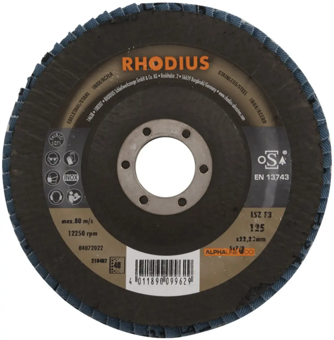 Rhodius LSZ F 3 Serrated Washer 125x22.23mm - 10 Stuks