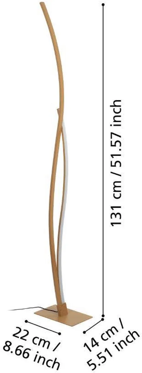 Eglo Grisolia Vloerlamp 129cm - Bruin/Wit - afbeelding 6 van 6