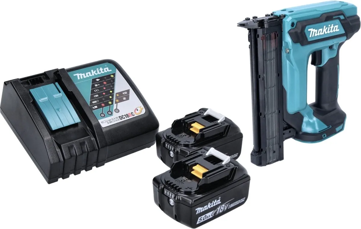 Makita DFN 350 RT Staande Spijkermachine - 18V - 2x 5.0Ah Accu