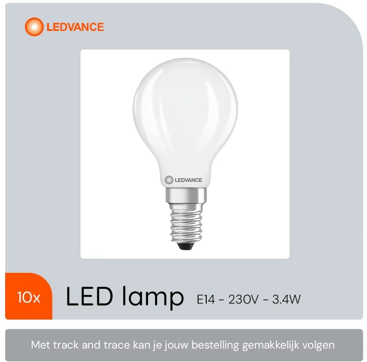 LEDVANCE LED Filament Kogellamp E14 3.4W - 10 Stuks - Mat Glas
