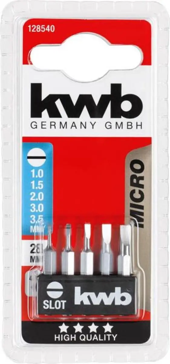 KWB Schroefbit Sleufkop 1/1.5/2/3/3.5mm