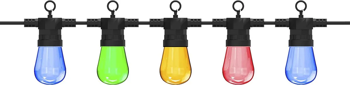 Calex Lichtsnoer 10m Tuinverlichting - 10 Lichtpunten - Multicolor