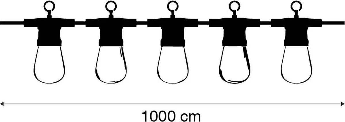 Calex Lichtsnoer 10m Tuinverlichting - 10 Lichtpunten - Multicolor