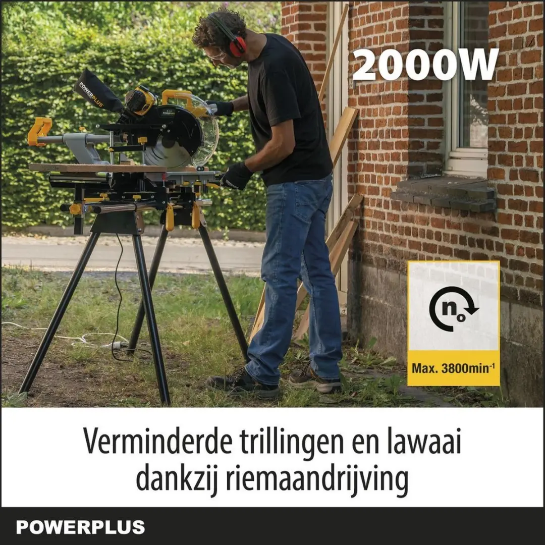 Powerplus POWX075751DB Elektrische Verstekzaag 1800W - Ø305mm - met 2 acc