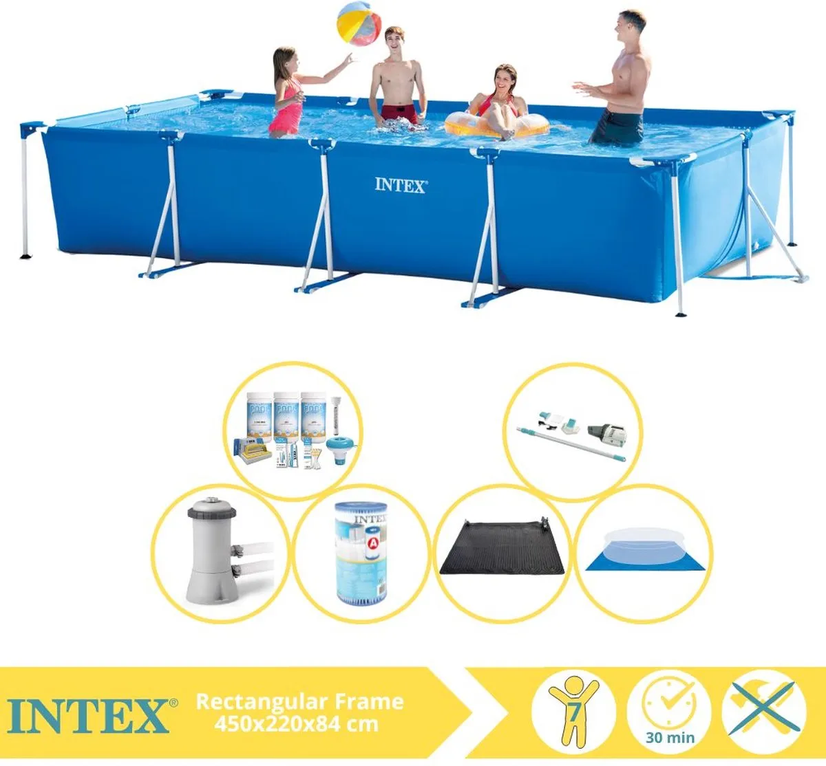 Intex 28273NP Opzetzwembad 450x220x84cm - Blauw/Wit