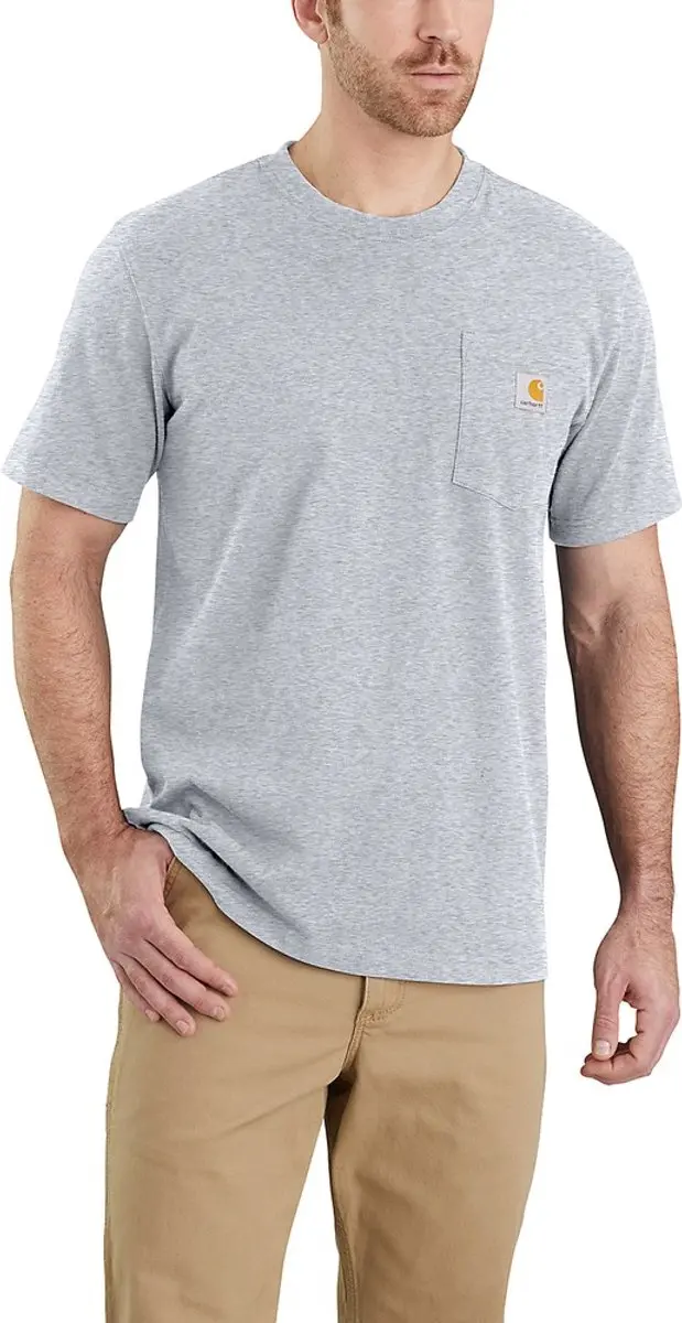 Carhartt K87 Pocket T-Shirt Heren - XS - Heather Grey