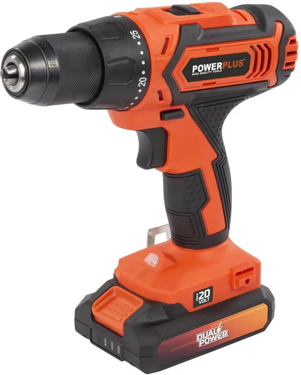Powerplus POWDP15300 Accuboormachine 20V - 2 snelheden - 30mm hout