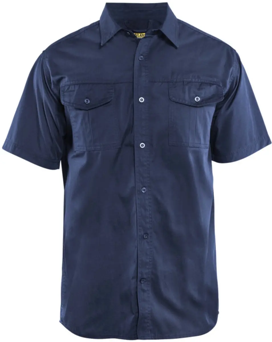 Blåkläder 3296 Werkoverhemd Korte Mouw - L - Marineblauw