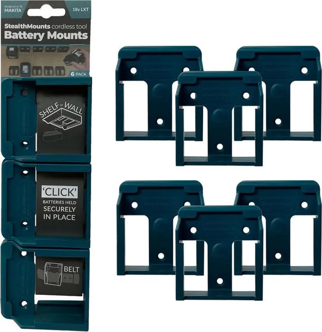 Stealthmounts Makita 18V Accuhouder - 6 Stuks - Blauw