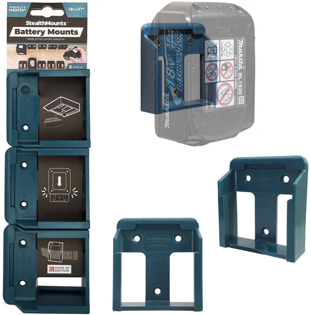 Stealthmounts Makita 18V Accuhouder - 6 Stuks - Blauw