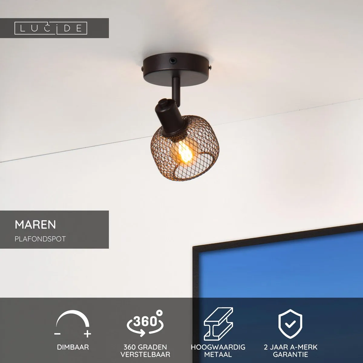 Lucide MAREN Plafondspot E14 - Zwart