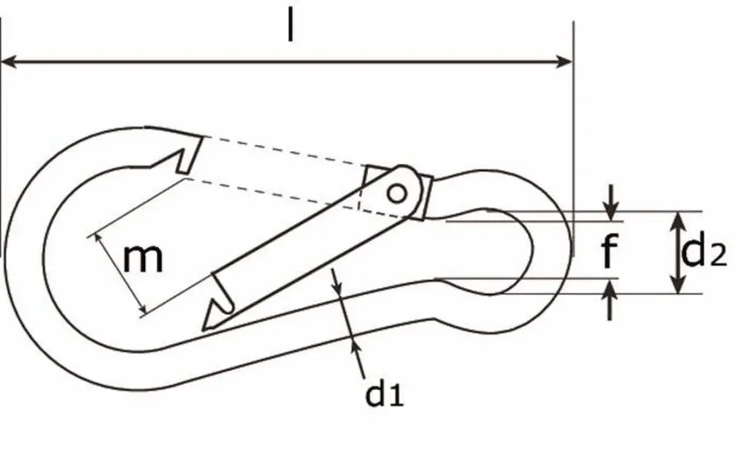 Dulimex Karabijnhaak 245-05I C-DIN 5299 RVS AISI 316 - 50x5mm - Zilverkleurig