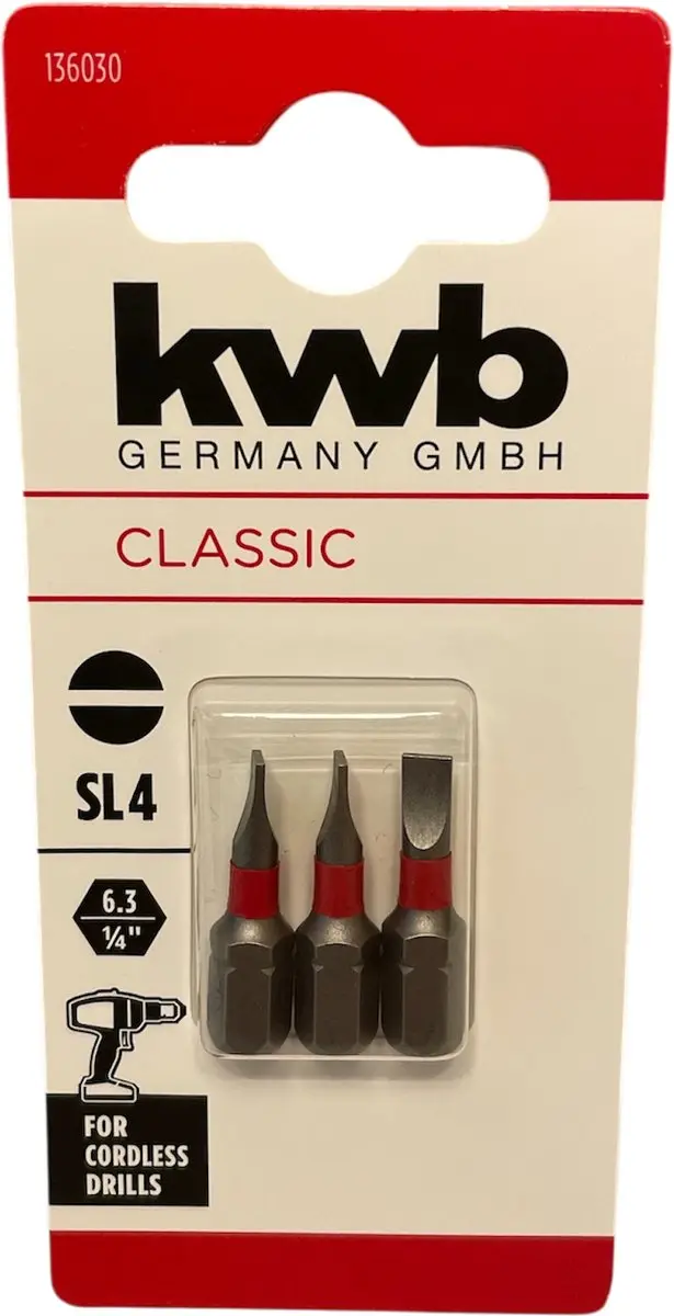 KWB 3 Bitjes 25mm Vlak