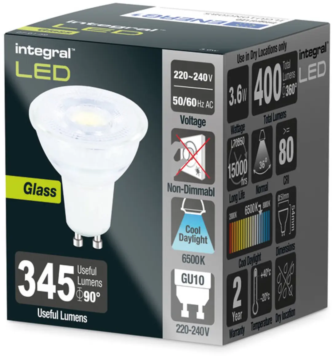 Integral GU10 LED Spot 4.7W 6500K - 3 Stuks