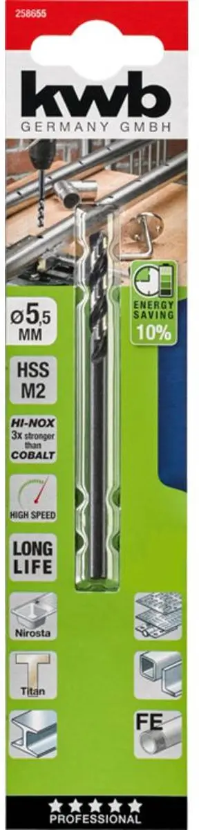 KWB Metaal-spiraalboor 5.5mm - 93mm - 1 Stuk