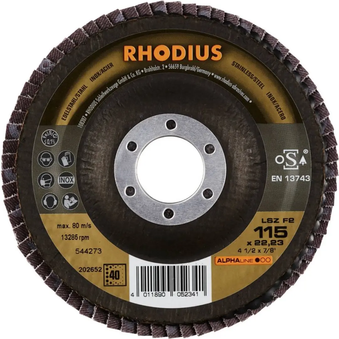 Rhodius 202652 Lamellenschijf RVS 115mm - 10 Stuks