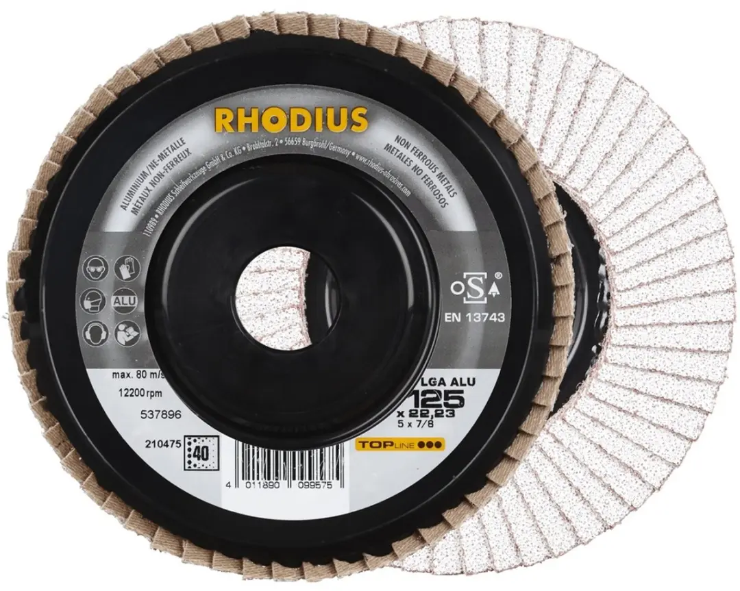 Rhodius Lamellenschijf Aluminium 125x22,23mm K-40