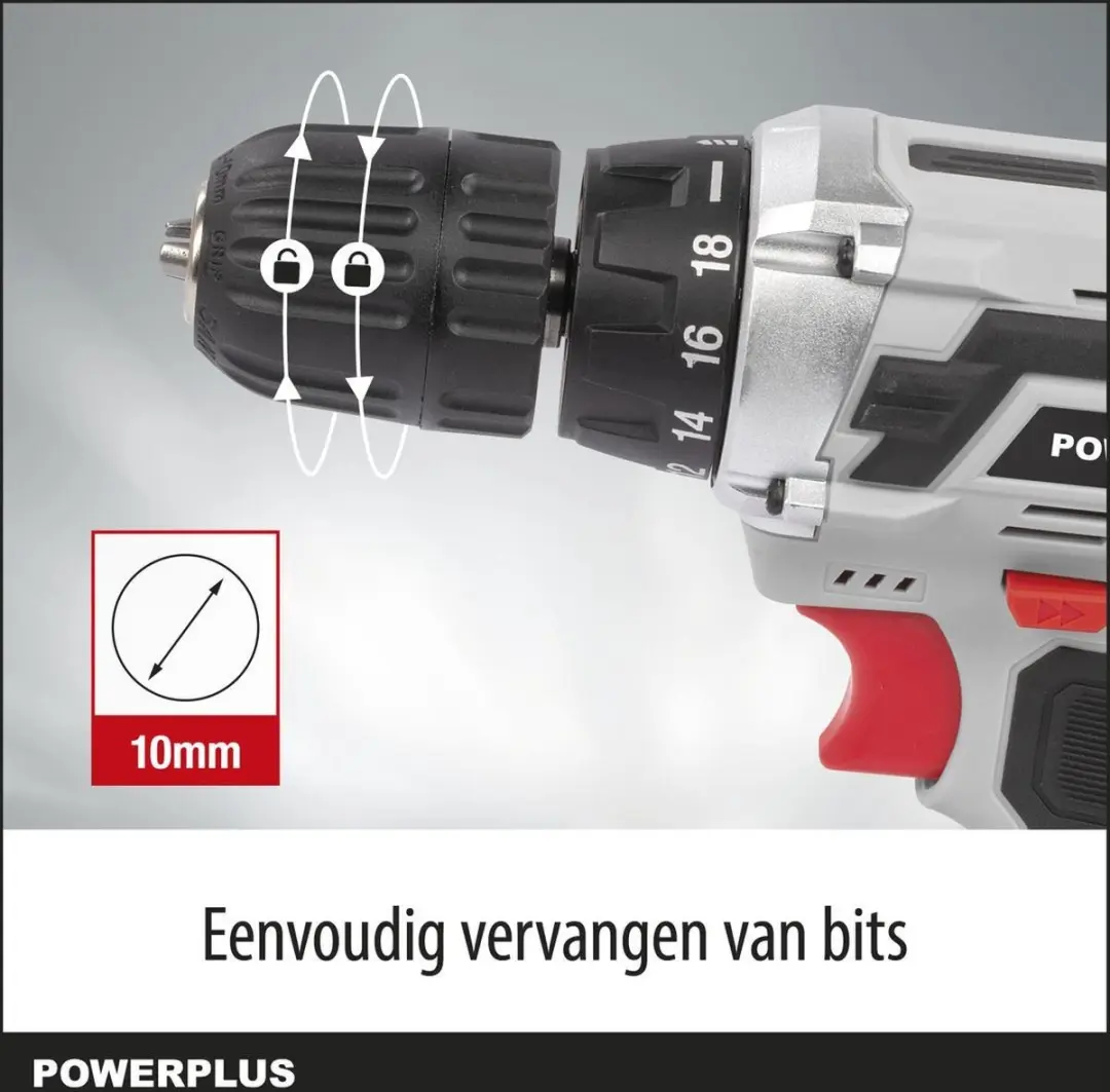 Powerplus POWC1051 Accuboormachine 12V - 1300mAh - 18 standen - afbeelding 6 van 6