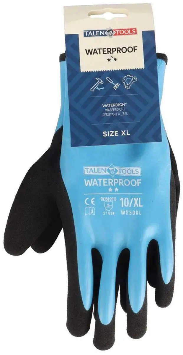 Talen Tools Werkhandschoenen Waterbestendig XL - Blauw