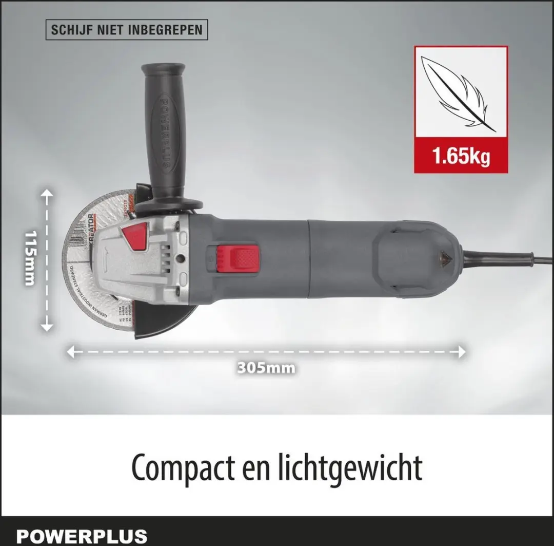 Powerplus POWE20011 Elektrische Haakse Slijper 800W - 115mm