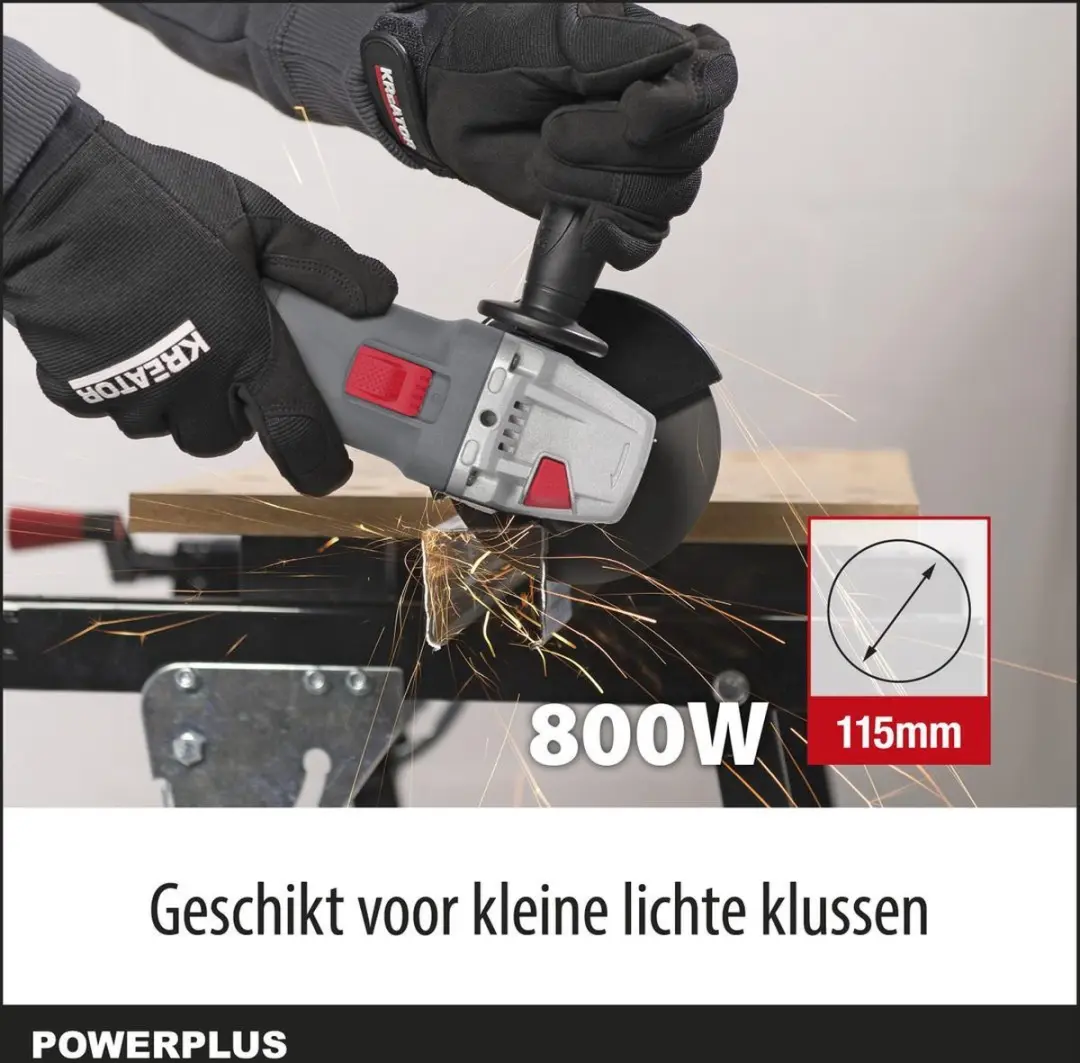 Powerplus POWE20011 Elektrische Haakse Slijper 800W - 115mm - afbeelding 6 van 6