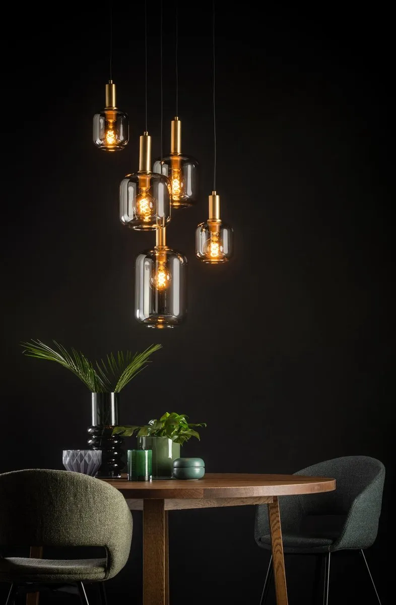 Lucide Joanet Hanglamp Ø66cm - 5xE27 Fumé