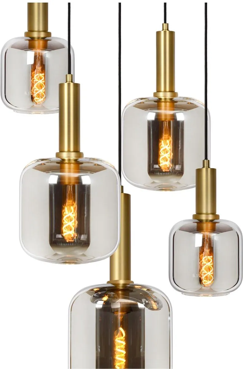 Lucide Joanet Hanglamp Ø66cm - 5xE27 Fumé