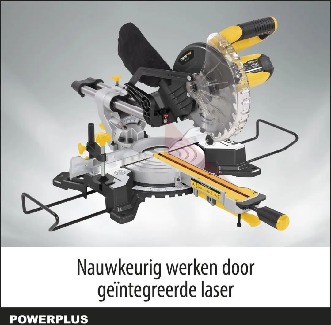Powerplus POWX075710S Afkort- en Verstekzaag 1600W - 210mm