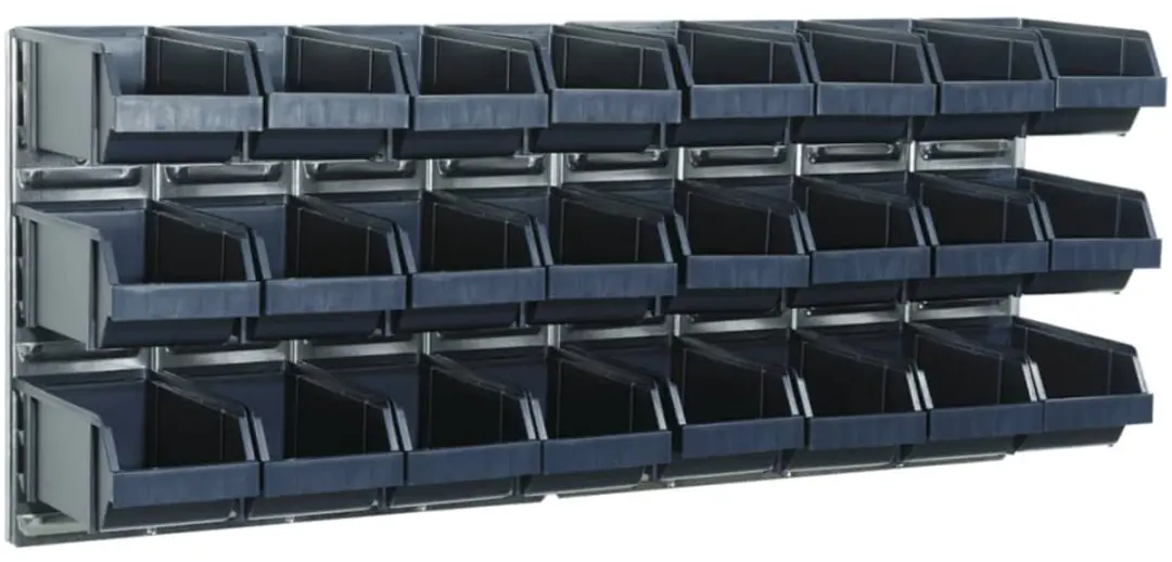 Raaco Wandpaneel 181211 - 2 Panelen met 32 Bakken - Donkerblauw