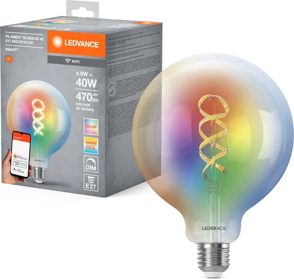 LEDVANCE SMART+ WIFI E27 RGBW 4.8W - 4 Stuks