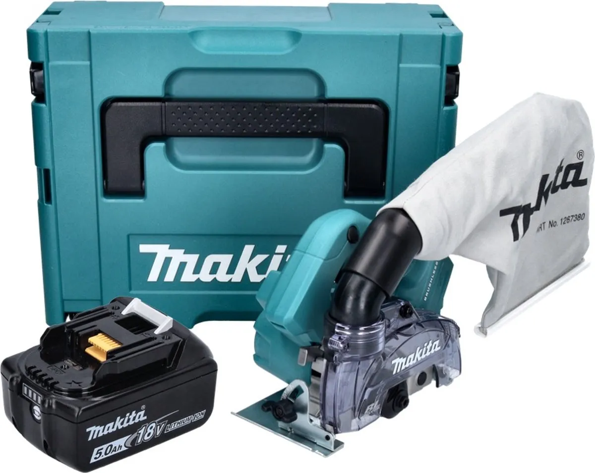 Makita DCC500T1J Accu-Diamantslijper 18V 125mm - 5.0Ah