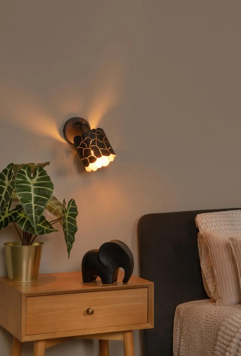 Lucide Almelo Wandspot E14 - Ø12cm - Zwart