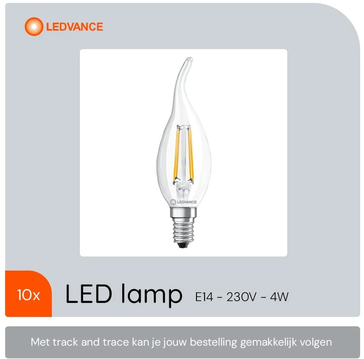 LEDVANCE LED Filament Tip-kaarslamp E14 4W - 10 Stuks - afbeelding 6 van 6