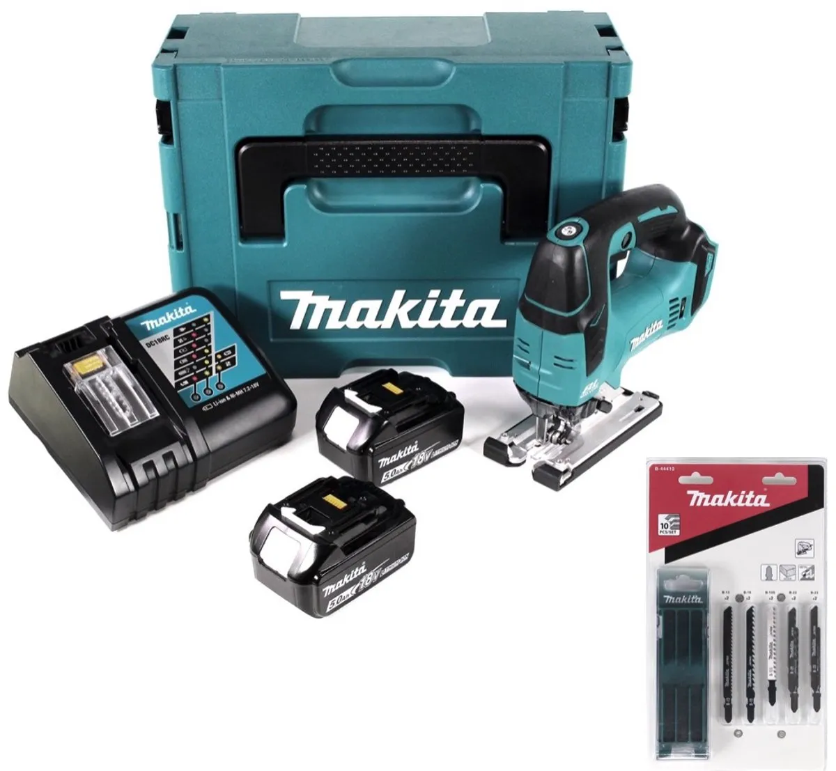 Makita DJV182RTJ Pendelzaag 18V - 2x 5,0Ah + Oplader + 17 Zaagbladen - afbeelding 2 van 5