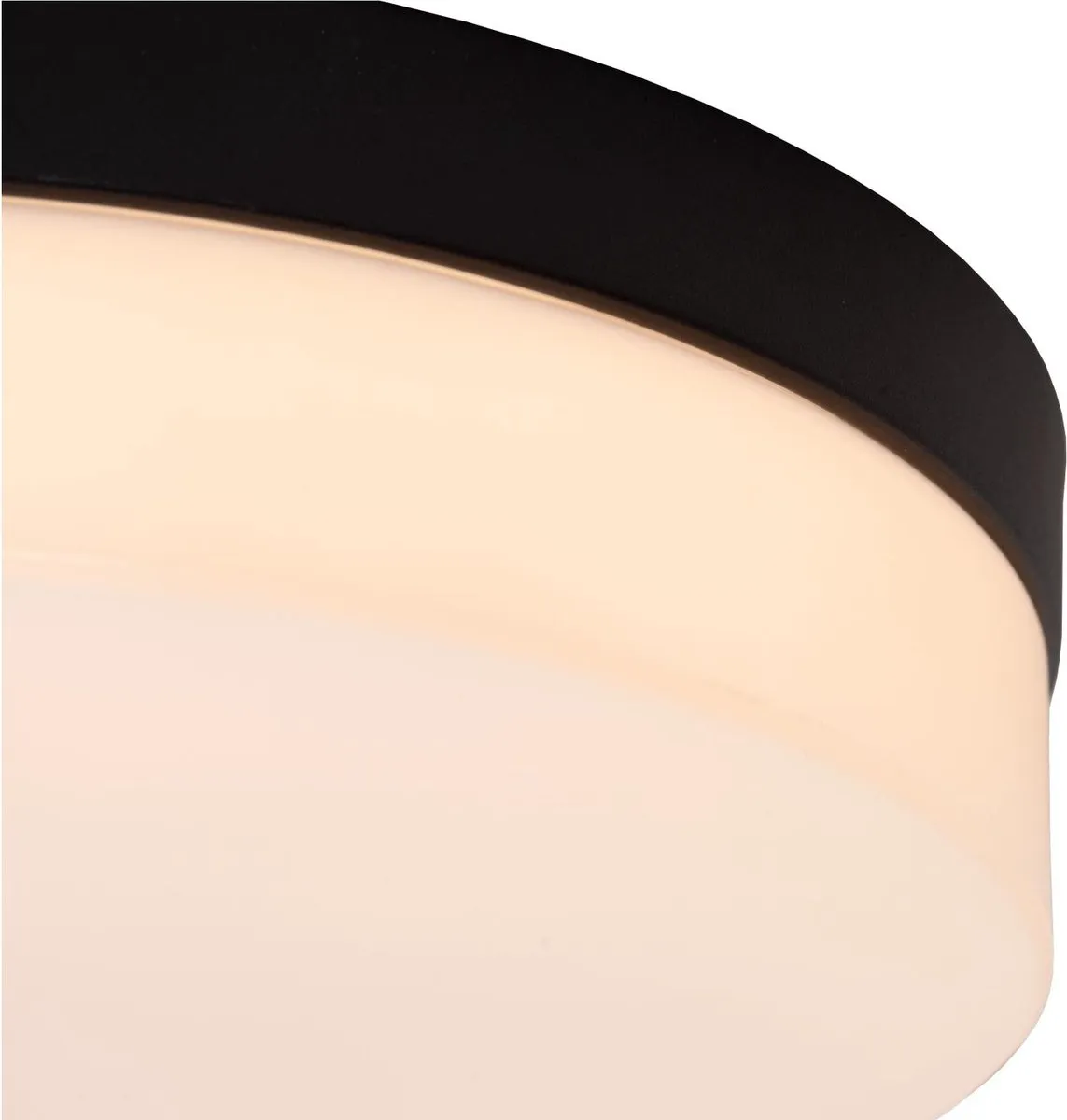 Lucide BISKIT Plafondlamp Badkamer - Ø23cm LED 12W 2700K IP44 Zwart