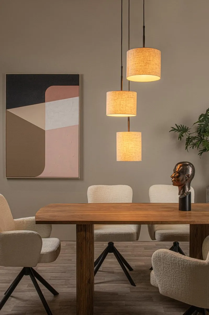 Lucide Maya Hanglamp Ø46cm - 3xE27 - Beige