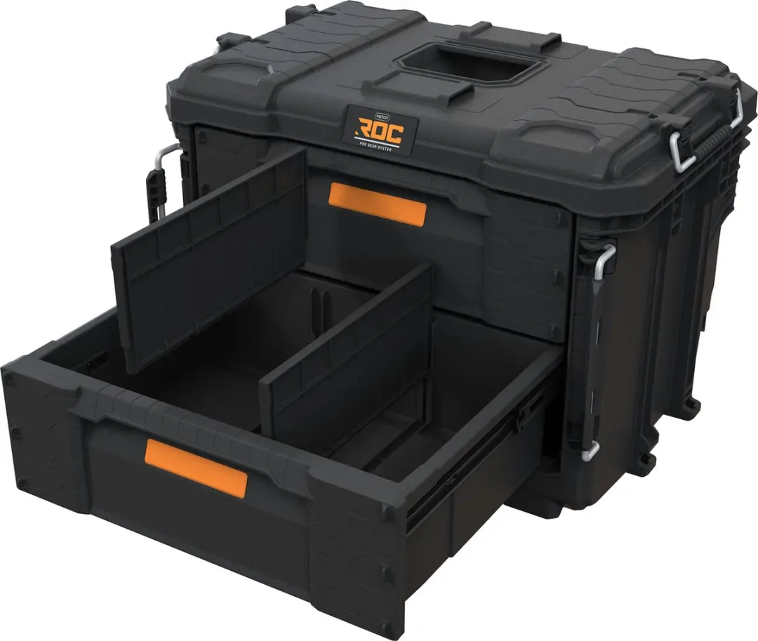 Keter Pro Gear XL Gereedschapskoffer 2 Lades - 56,6x38,5x41,1cm Zwart