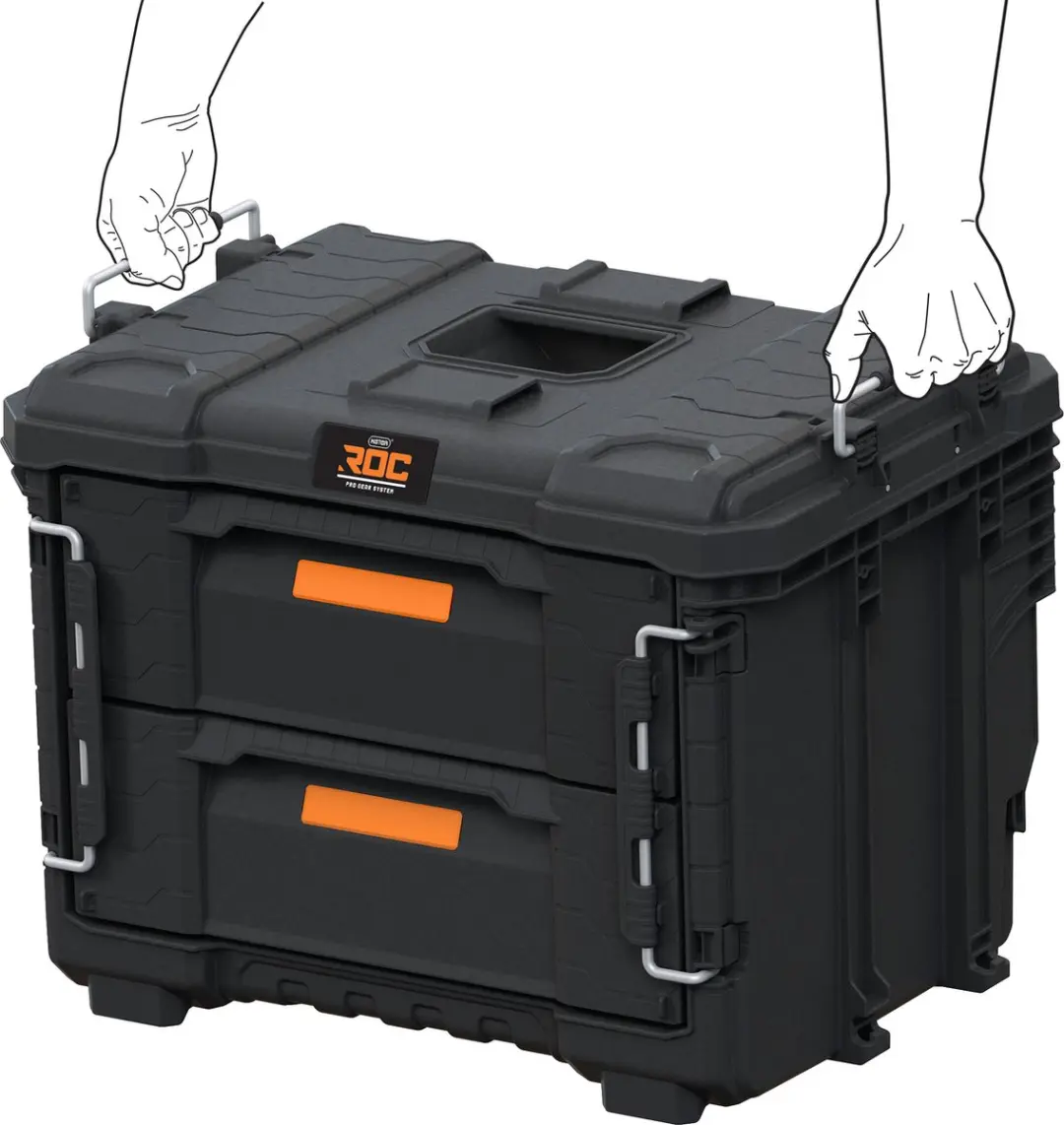 Keter Pro Gear XL Gereedschapskoffer 2 Lades - 56,6x38,5x41,1cm Zwart